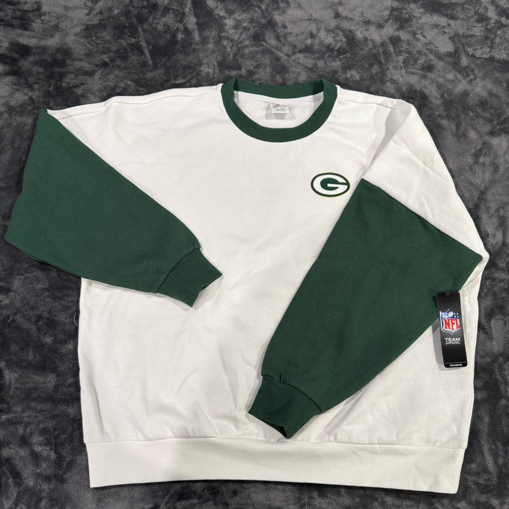 Women's Green Bay Packers G-III 4Her White A-Game Pullover Sweatshirt